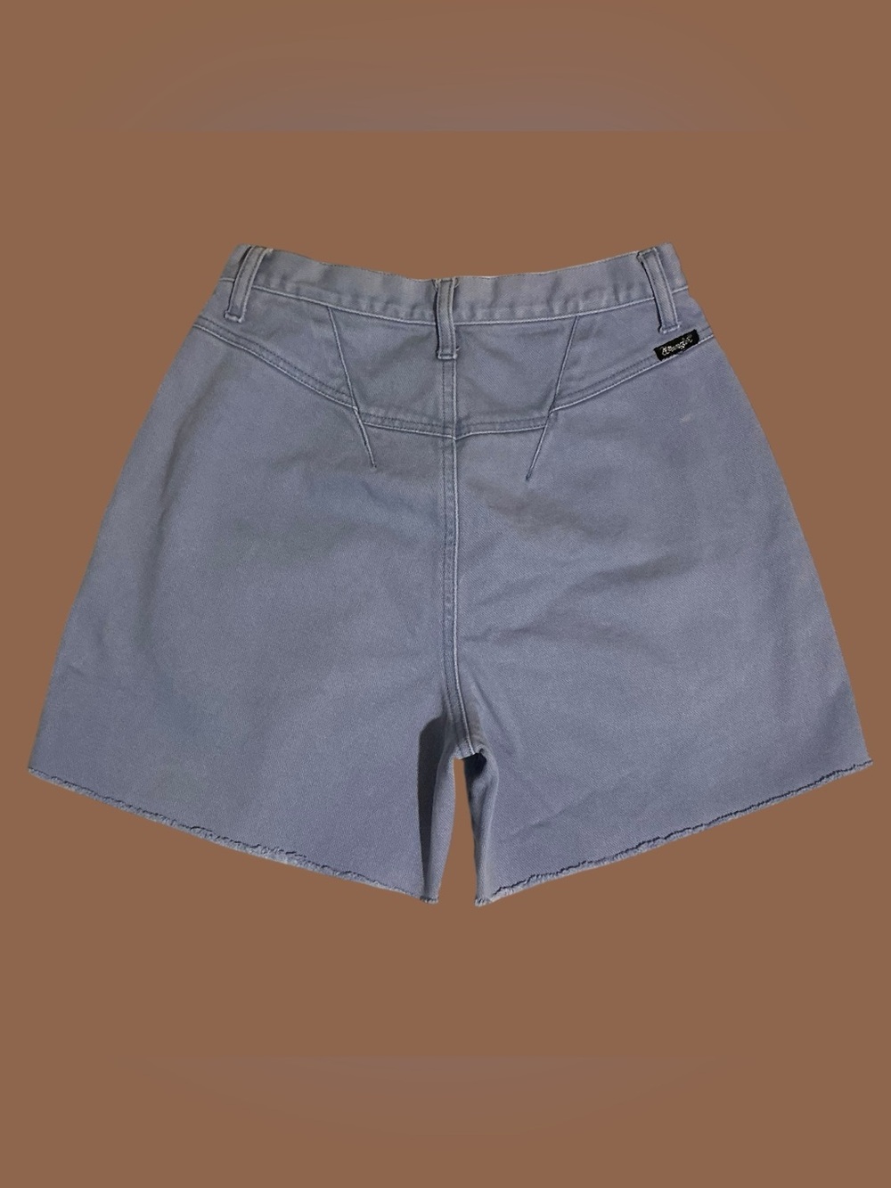 Vintage Wrangler High Rise Periwinkle Cutoff Shorts Raw Hem - Picture 2 of 6
